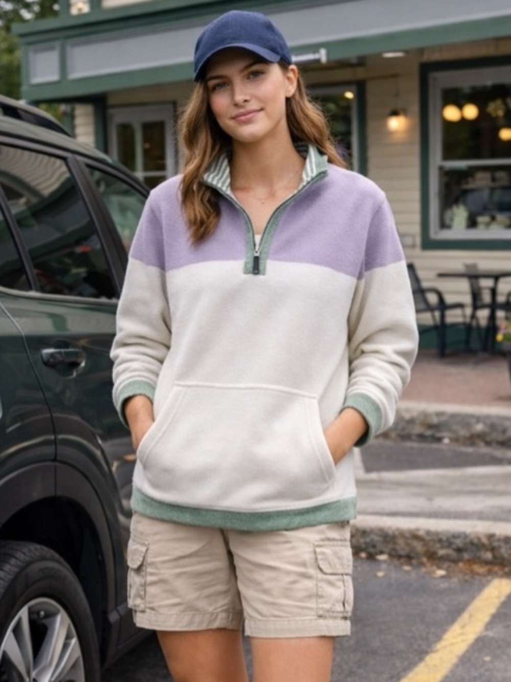Fat Face Pastel Quarter-Zip Top